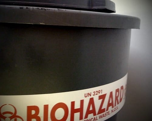 Sharps and needle cleanup at a commercial property