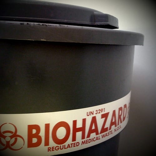 Sharps and needle cleanup at a commercial property